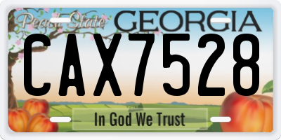 GA license plate CAX7528