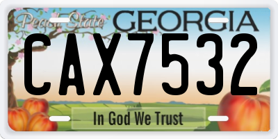 GA license plate CAX7532
