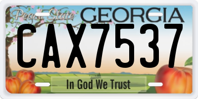 GA license plate CAX7537