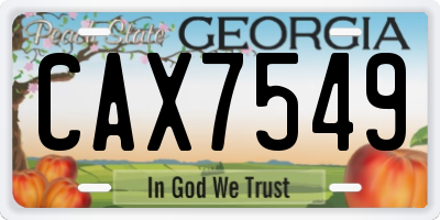 GA license plate CAX7549