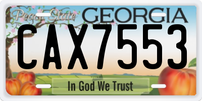 GA license plate CAX7553