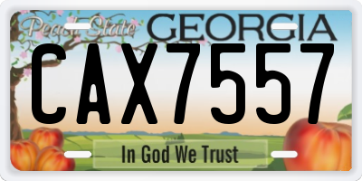 GA license plate CAX7557