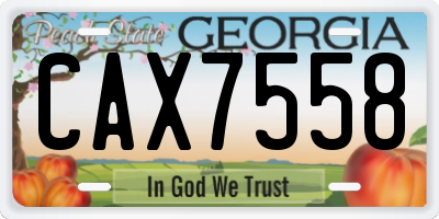 GA license plate CAX7558
