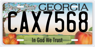 GA license plate CAX7568
