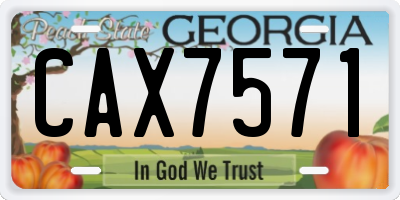 GA license plate CAX7571