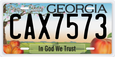 GA license plate CAX7573