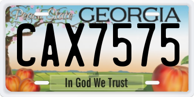 GA license plate CAX7575