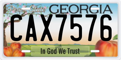 GA license plate CAX7576