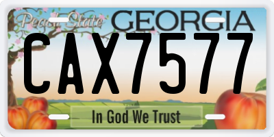 GA license plate CAX7577