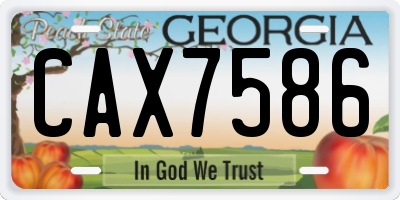 GA license plate CAX7586