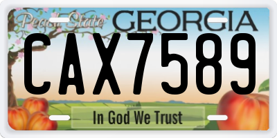GA license plate CAX7589