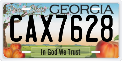 GA license plate CAX7628