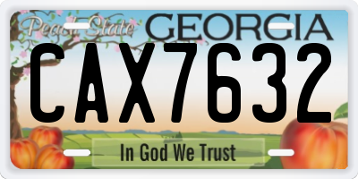 GA license plate CAX7632