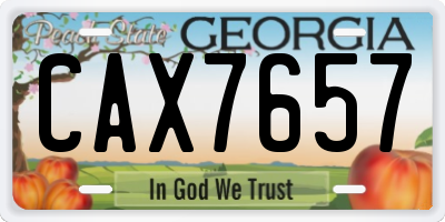 GA license plate CAX7657