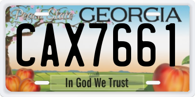 GA license plate CAX7661