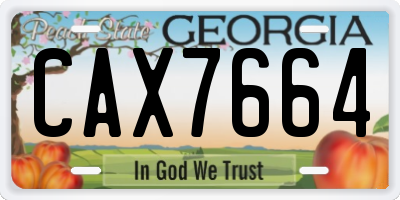 GA license plate CAX7664