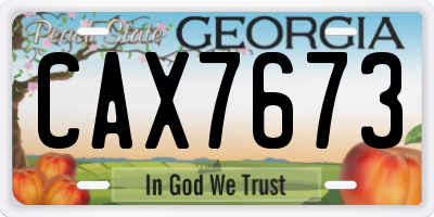 GA license plate CAX7673