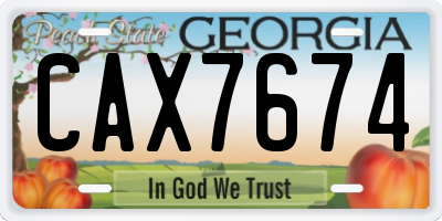 GA license plate CAX7674