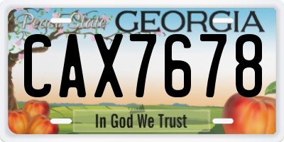 GA license plate CAX7678