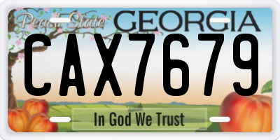 GA license plate CAX7679