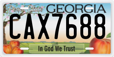 GA license plate CAX7688