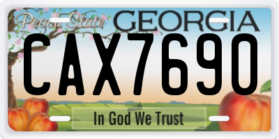 GA license plate CAX7690