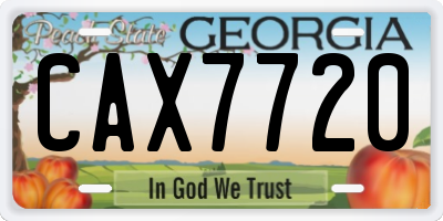 GA license plate CAX7720