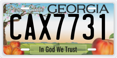 GA license plate CAX7731