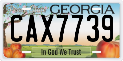 GA license plate CAX7739