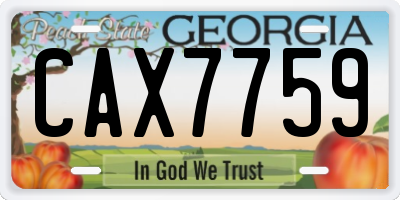 GA license plate CAX7759