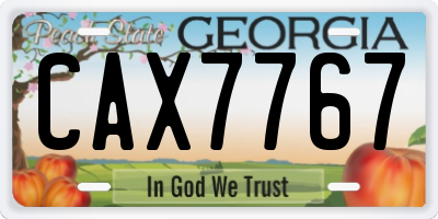 GA license plate CAX7767