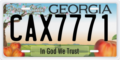 GA license plate CAX7771