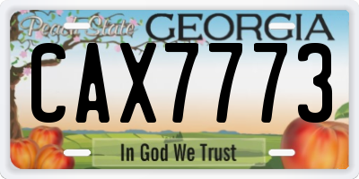 GA license plate CAX7773