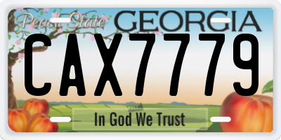 GA license plate CAX7779