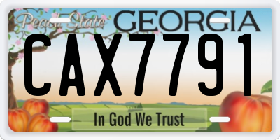 GA license plate CAX7791