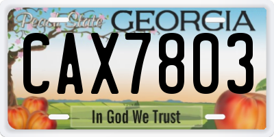GA license plate CAX7803