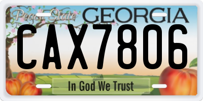 GA license plate CAX7806