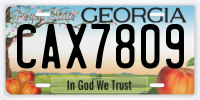 GA license plate CAX7809