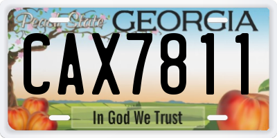 GA license plate CAX7811