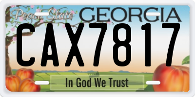 GA license plate CAX7817