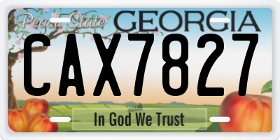 GA license plate CAX7827