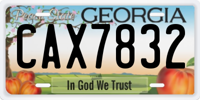 GA license plate CAX7832
