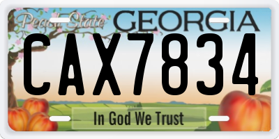 GA license plate CAX7834