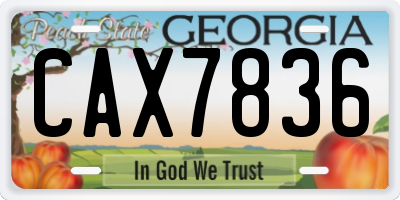 GA license plate CAX7836