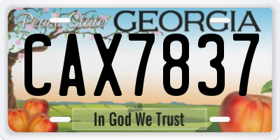 GA license plate CAX7837