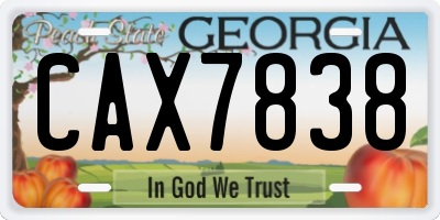GA license plate CAX7838