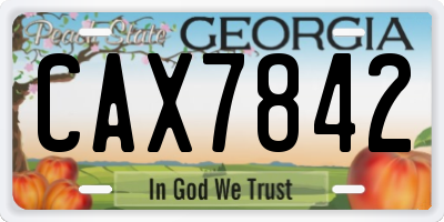 GA license plate CAX7842