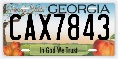 GA license plate CAX7843