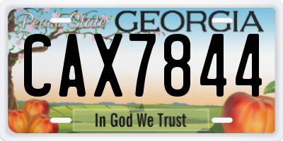 GA license plate CAX7844