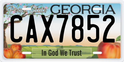 GA license plate CAX7852